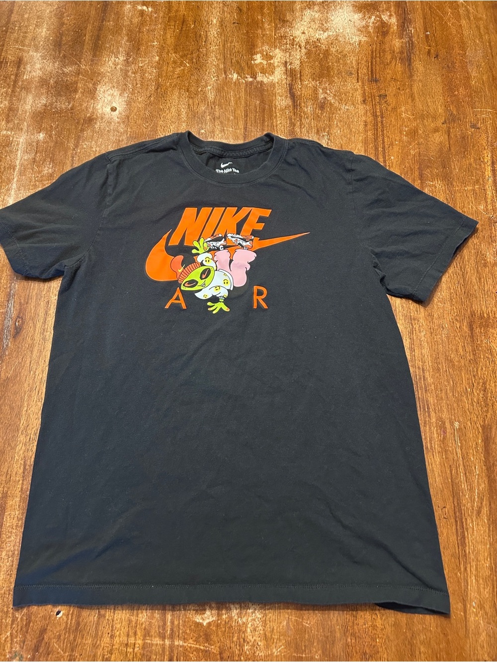 Nike Black Short-Sleeve Alien T-Shirt with Orange Swoosh Halloween